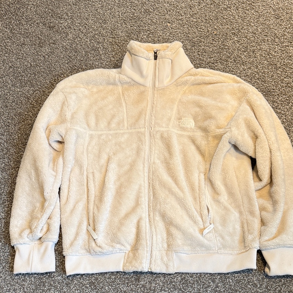 North Face Cream Fleece Zip-Up Jacket